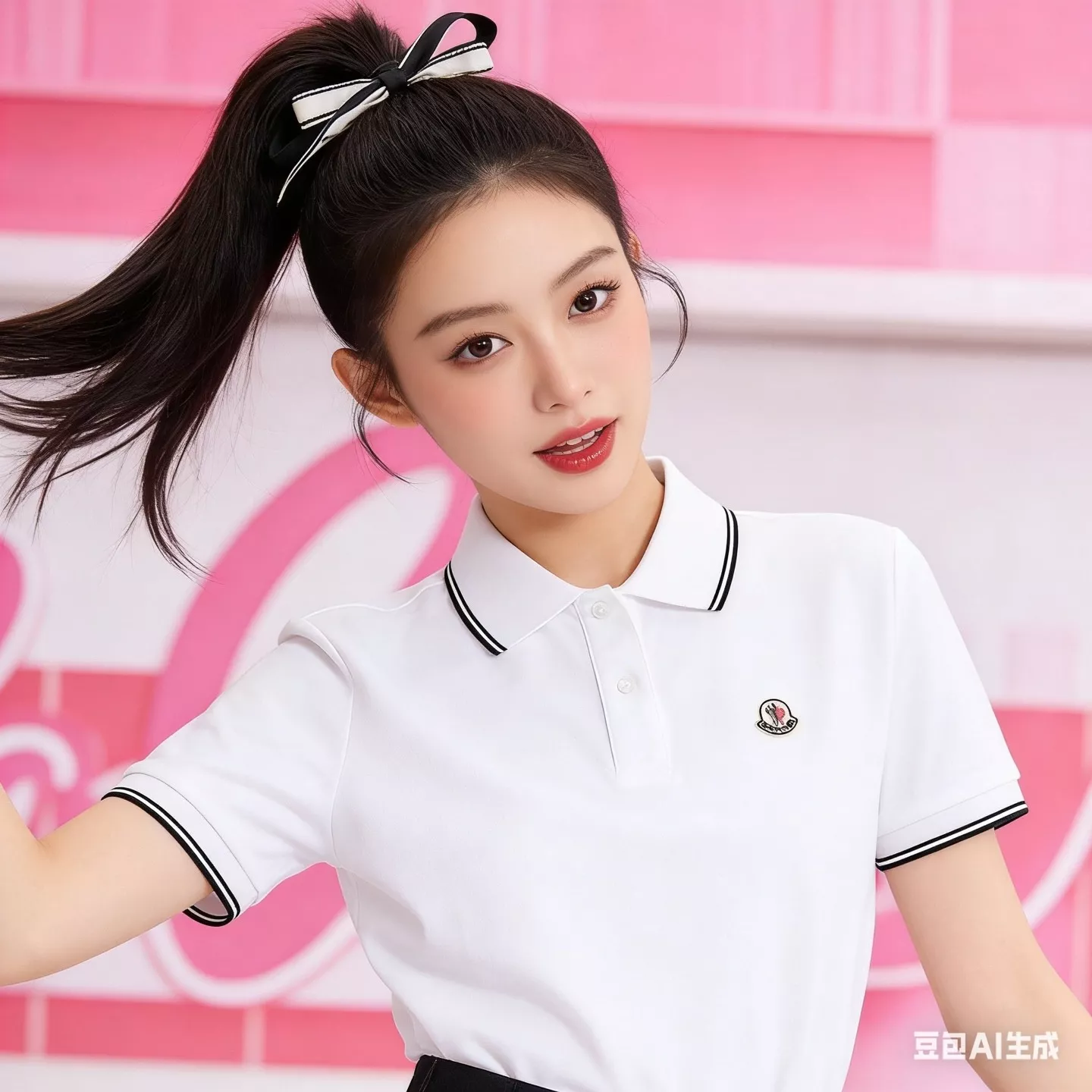 몽클레어 로고 배색 스트라이프 폴로 반소매 상세 이미지 17