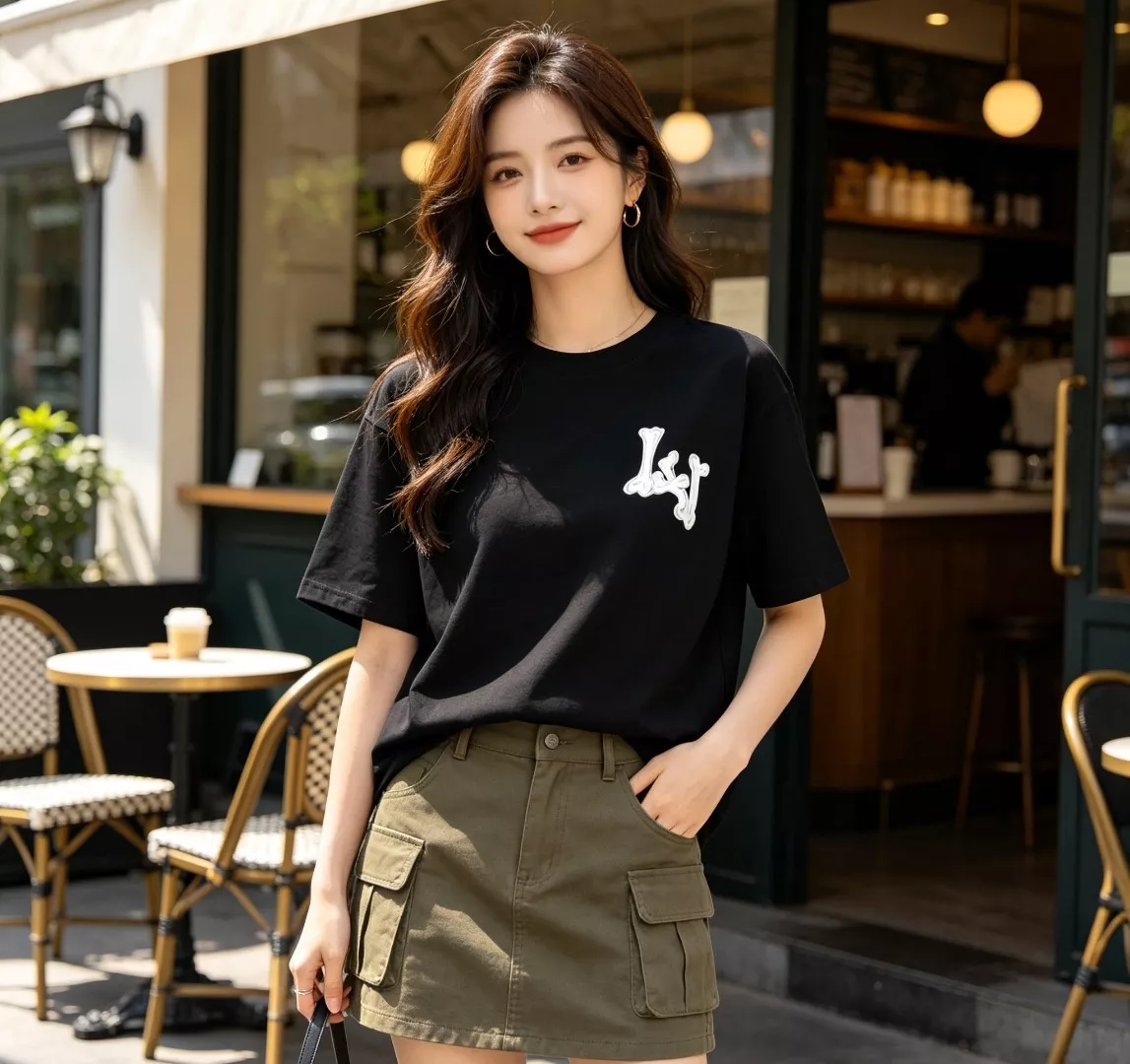 루이비통 본 로고 프린트 반소매 상의 상세 이미지 13