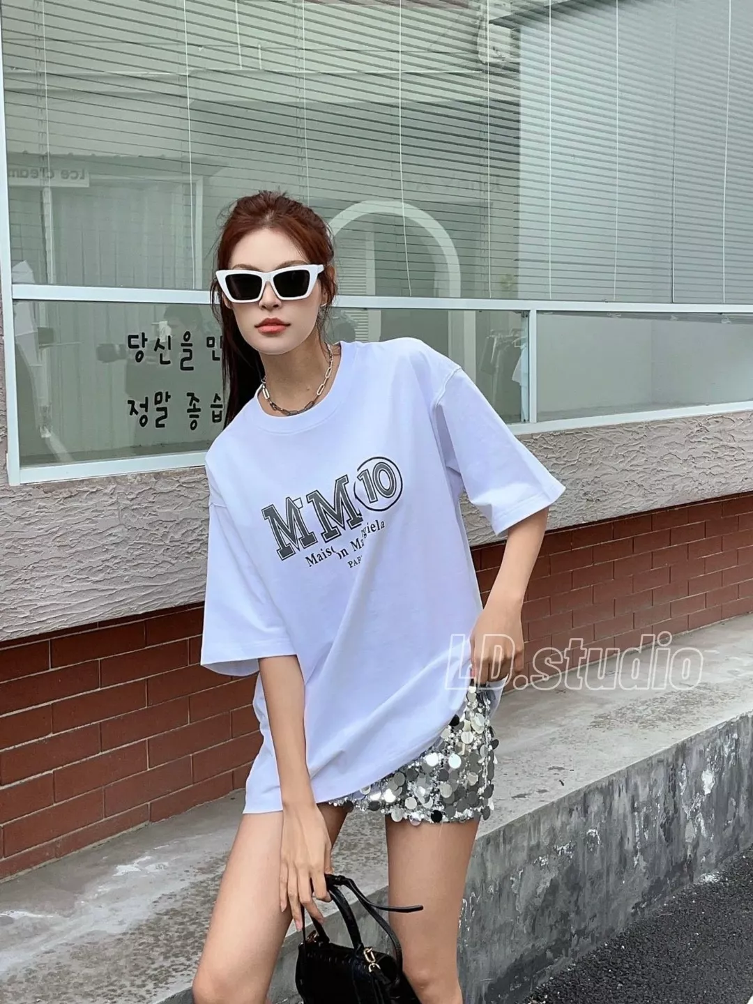 메종마르지엘라 MM10 프린트 라운드 반소매 티셔츠 상세 이미지 14