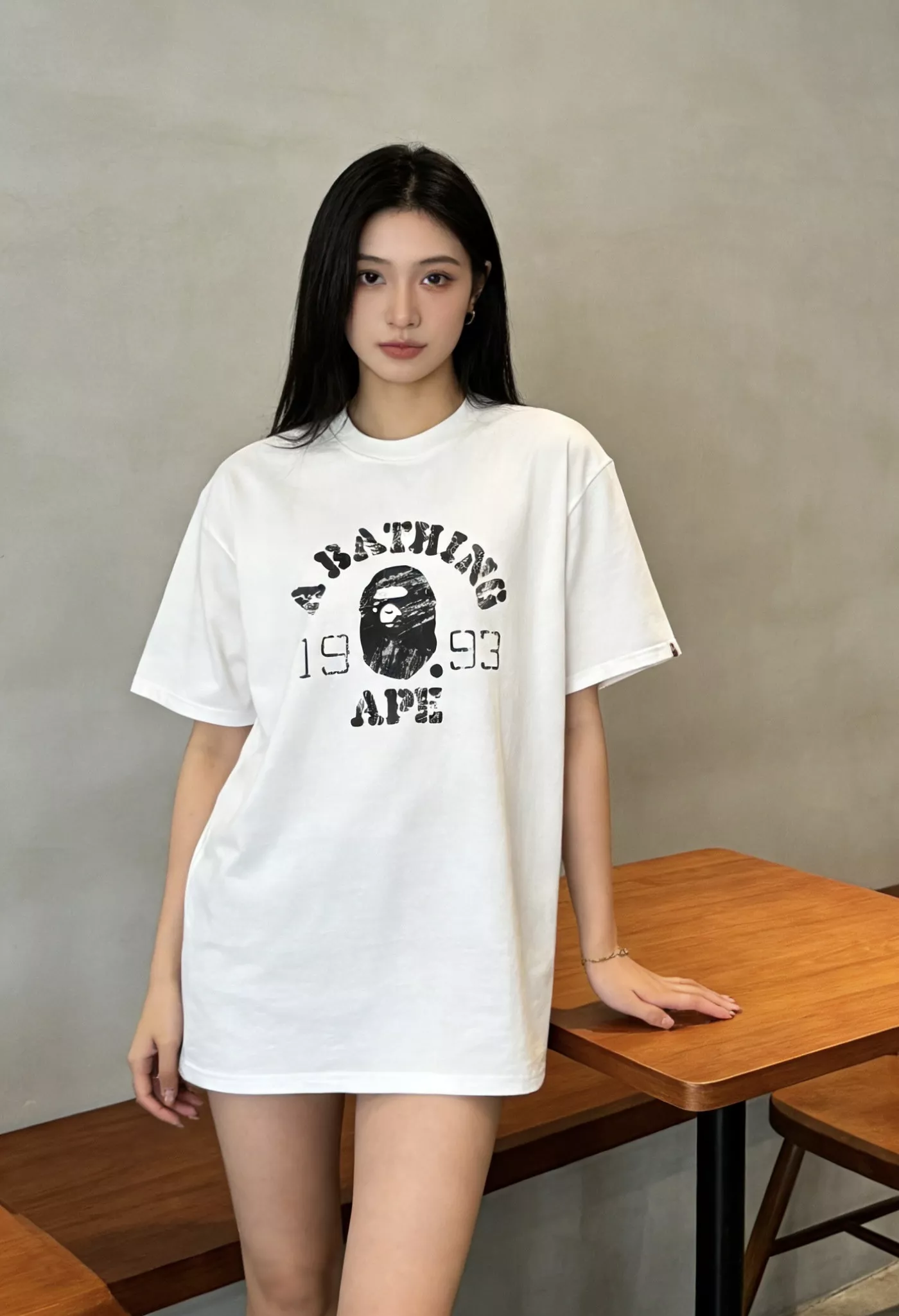 베이프 에이프 헤드 빈티지 프린트 반팔 상세 이미지 11