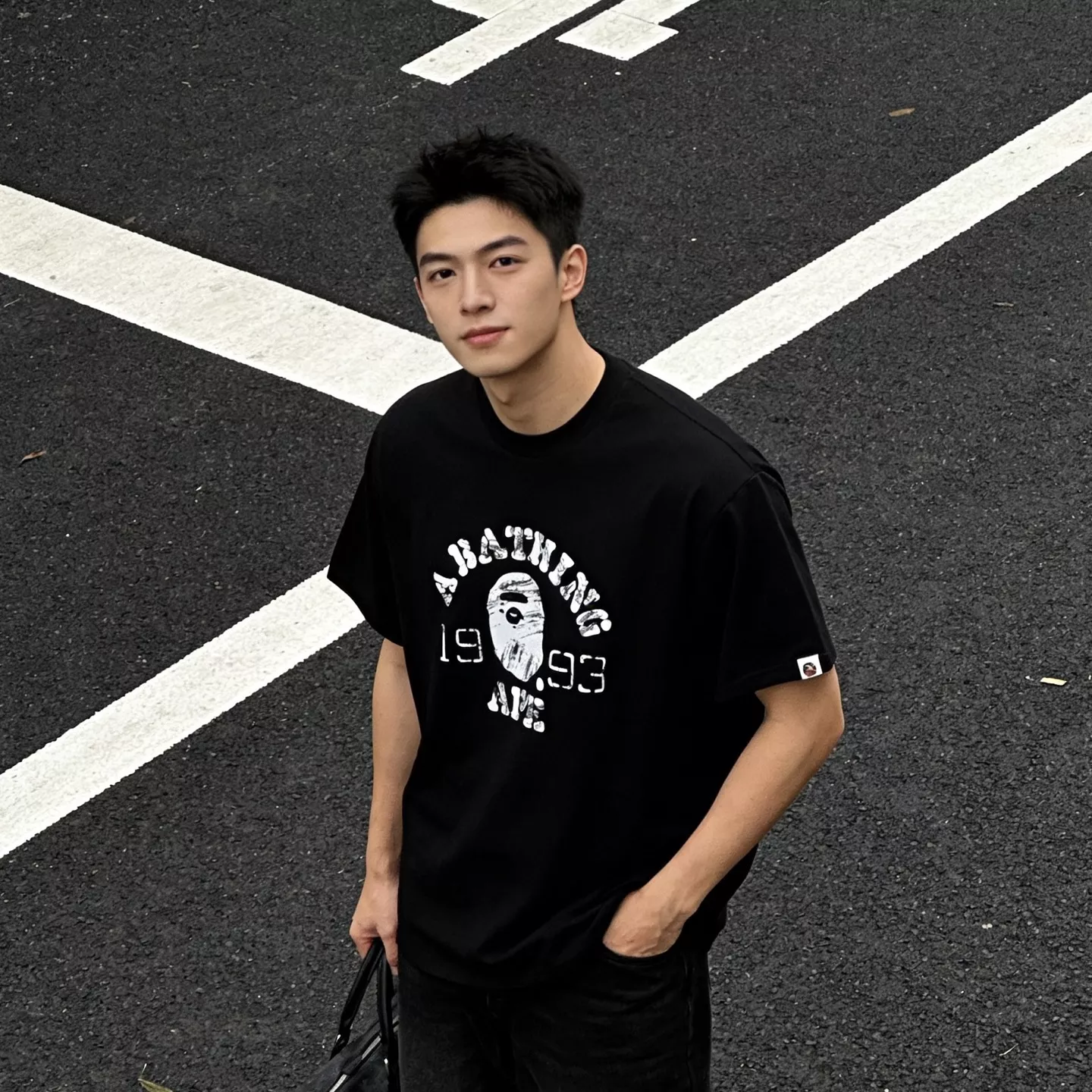 베이프 빈티지 유인원 헤드 프린트 반팔 상세 이미지 11