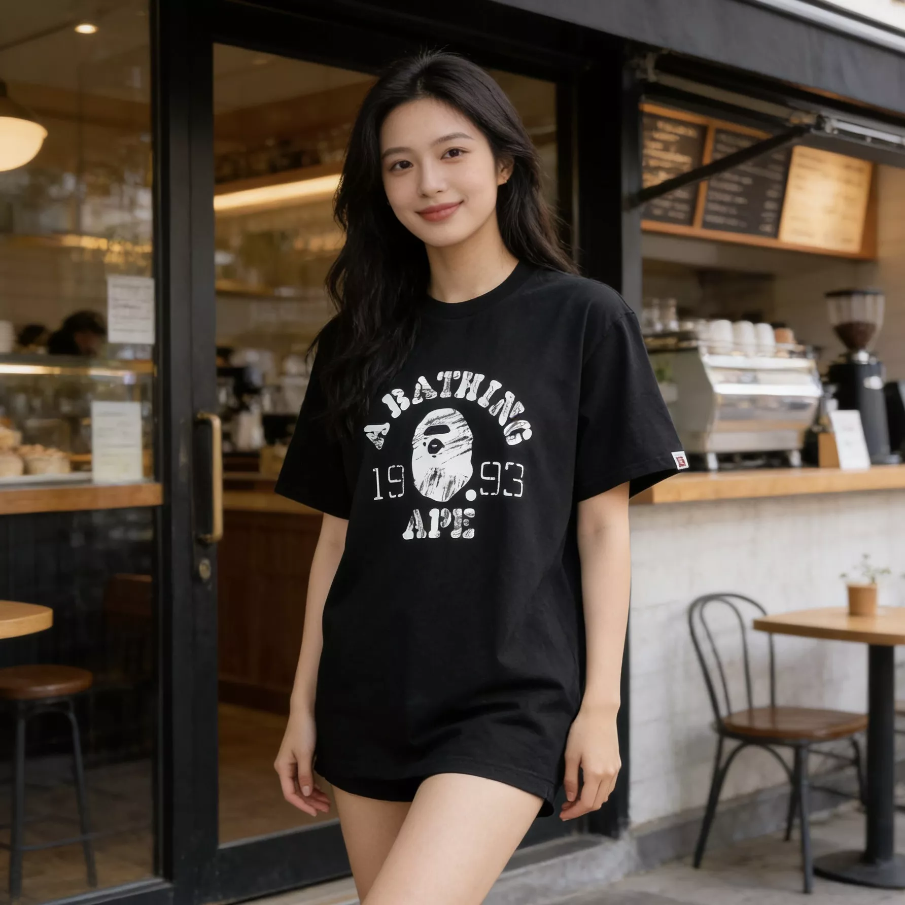 베이프 빈티지 유인원 헤드 프린트 반팔 상세 이미지 14