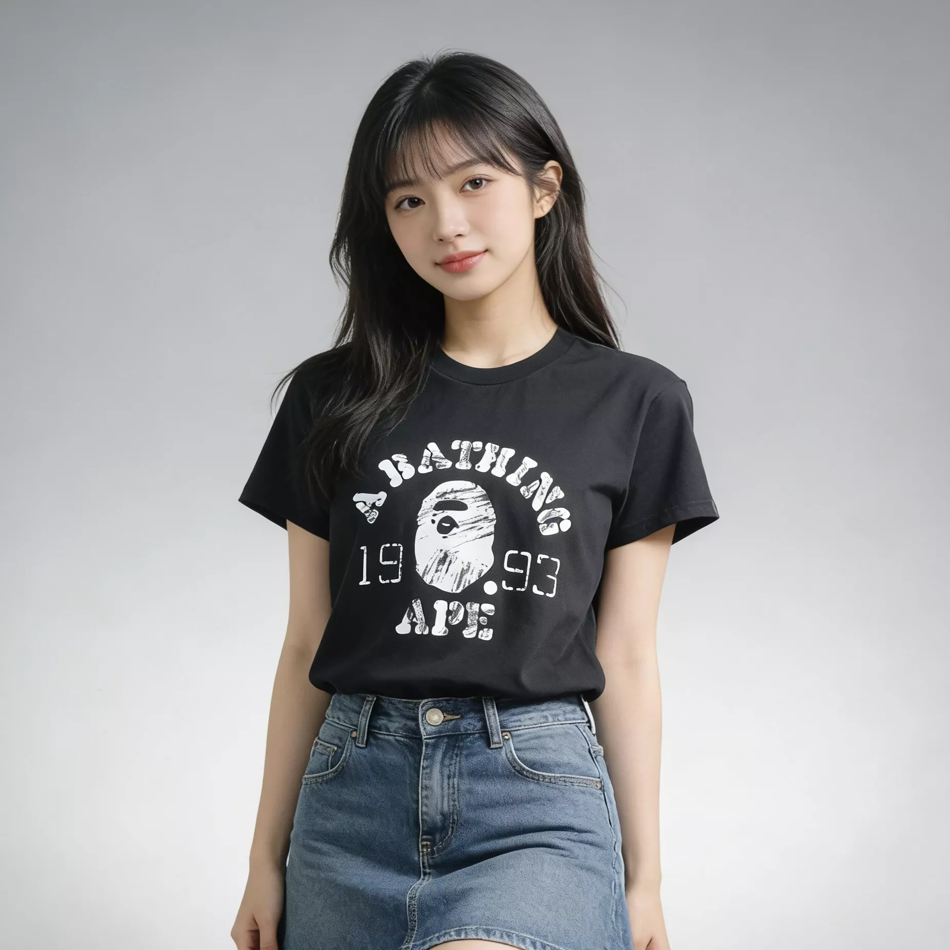 베이프 빈티지 유인원 헤드 프린트 반팔 상세 이미지 15