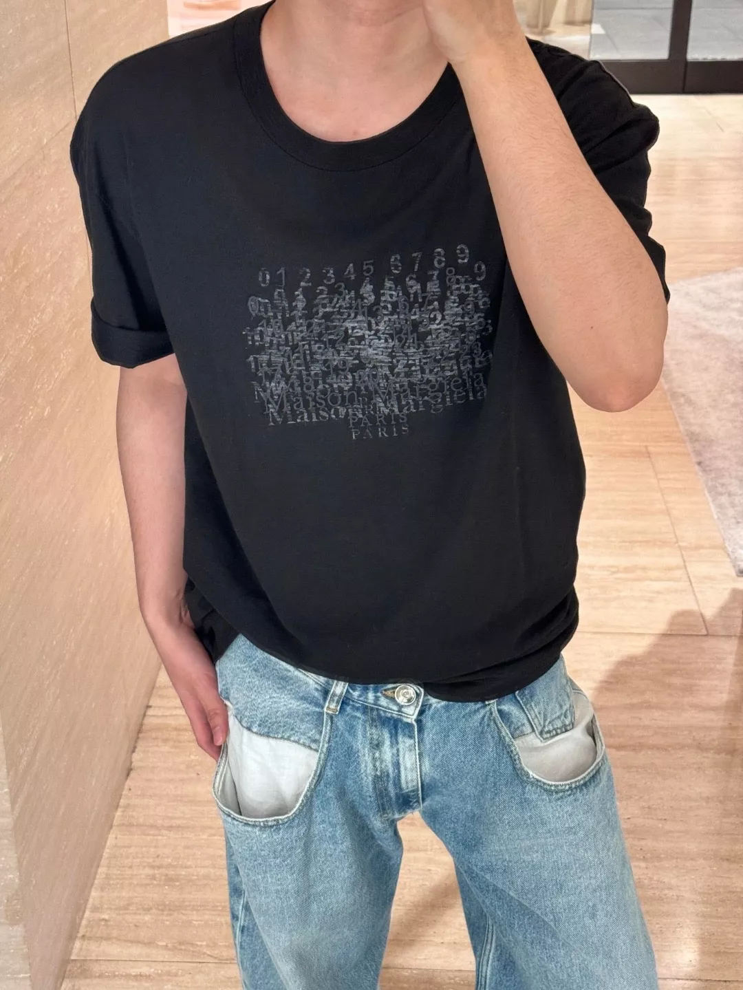 메종마르지엘라 미러 레터링 프린트 반팔 티셔츠 상세 이미지 11
