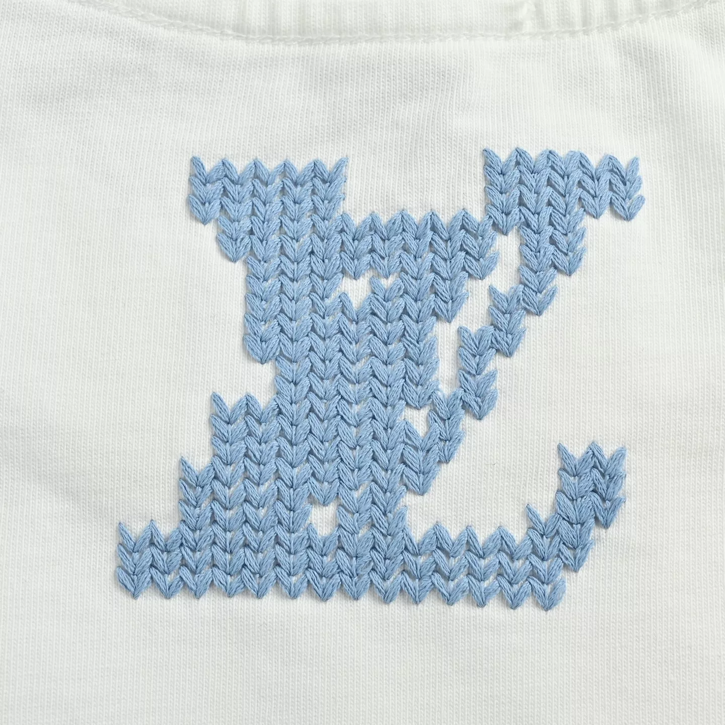 루이비통 자수 레터링 반소매 티셔츠 상세 이미지 8