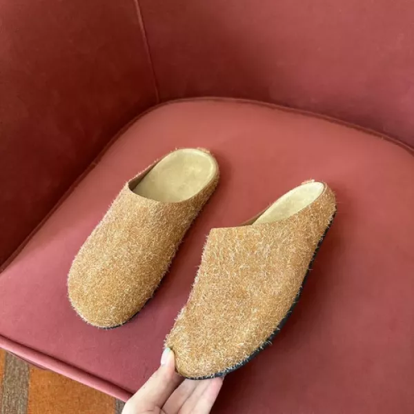더로우 빈티지 무드 스웨이드 뮬 슬리퍼
