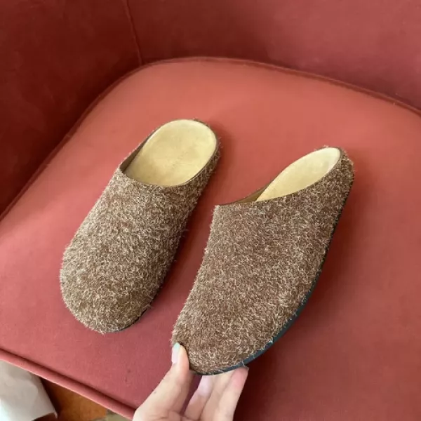 더로우 빈티지 스웨이드 클로즈드토 슬리퍼