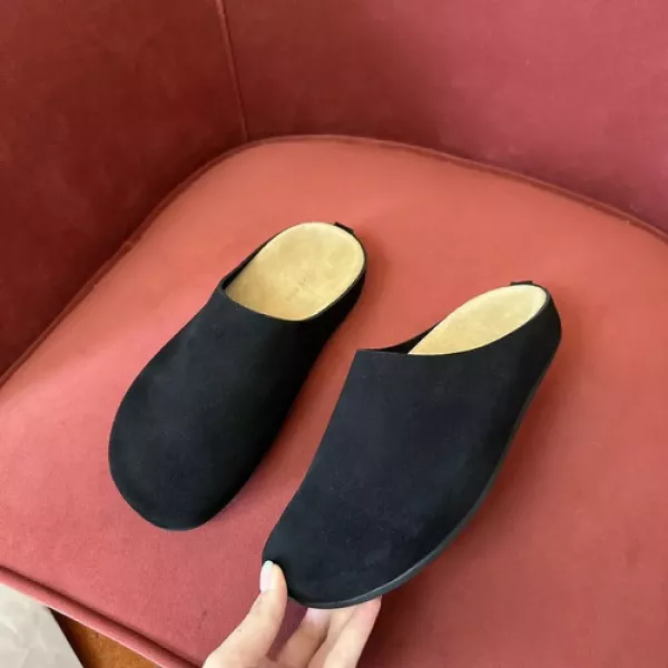 더로우 빈티지 무드 스웨이드 뮬 슬리퍼