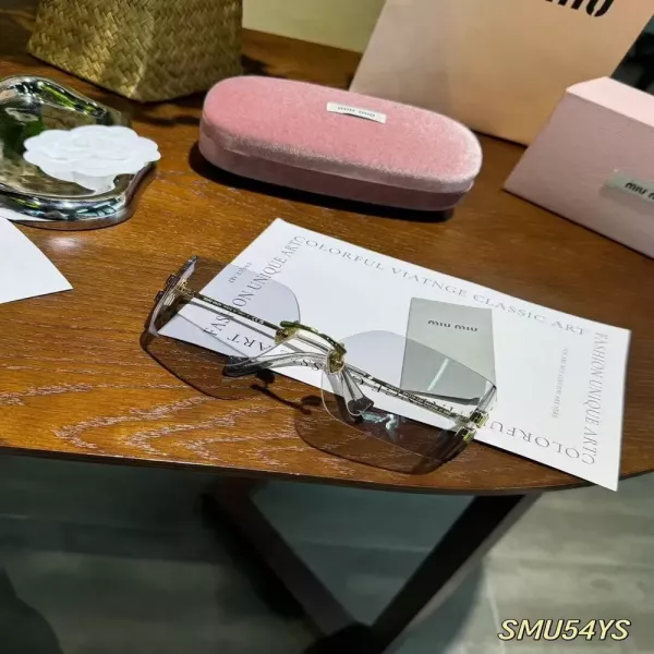 미우미우 슬림 직사각 프레임 선글라스