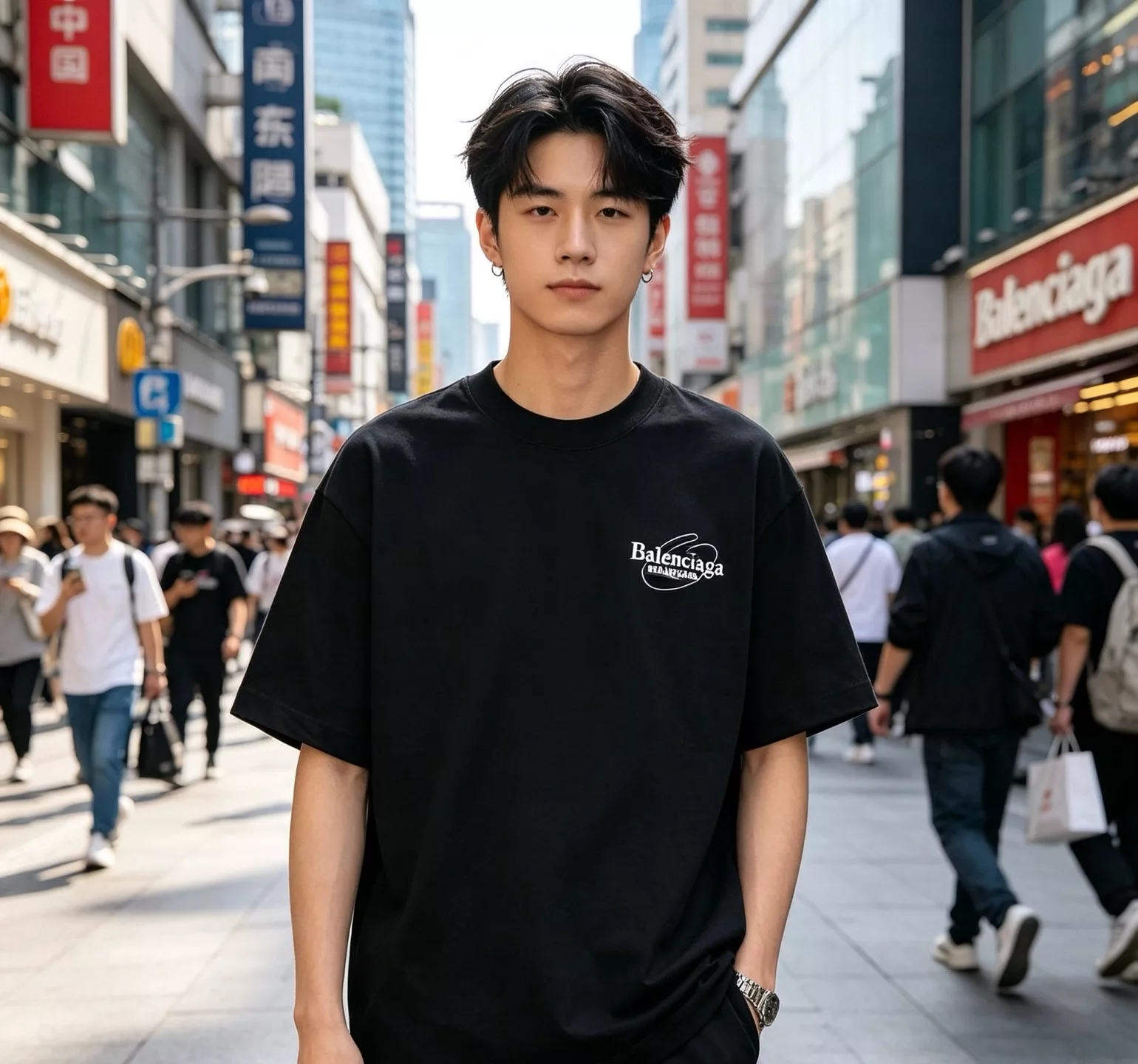발렌시아가 버닝 디스트로이드 패치 자수 반소매 상세 이미지 11
