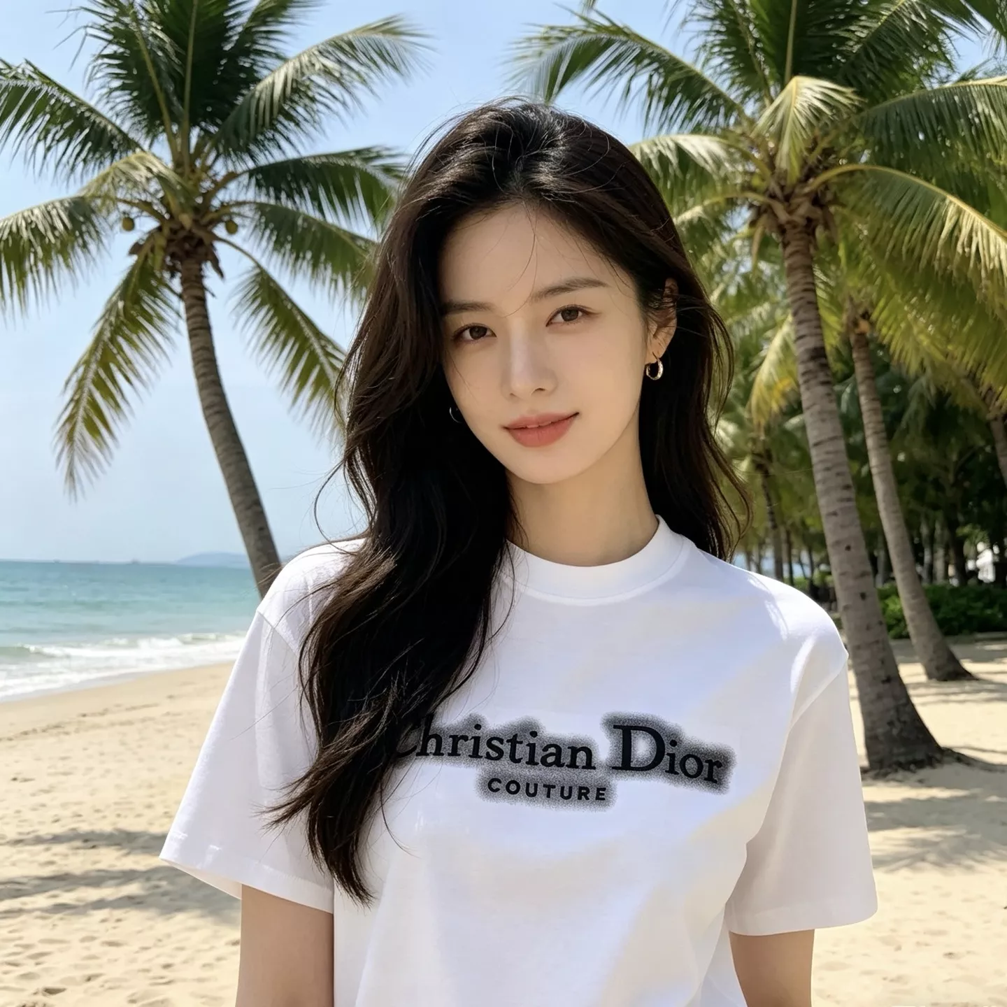 디올 렌더링 레터 자수 반소매 상세 이미지 12