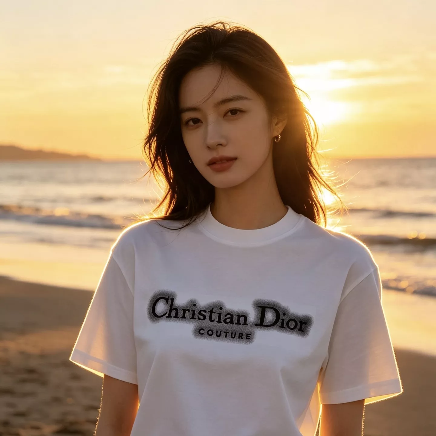 디올 렌더링 레터 자수 반소매 상세 이미지 11