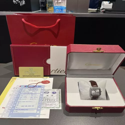 까르띠에 스틸 쿼츠 손목시계