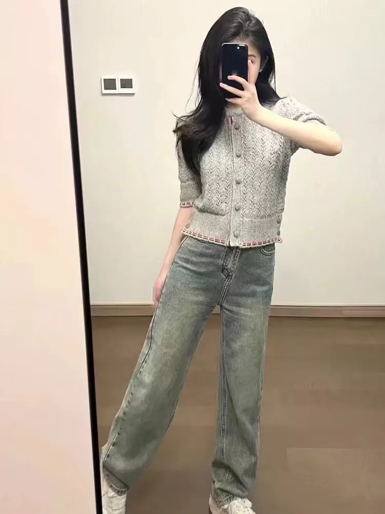 톰브라운 레트로 케이블 니트 반소매 가디건 상세 이미지 26
