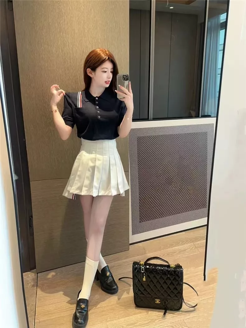 톰브라운 배색 스트라이프 카라 니트 폴로 상세 이미지 26