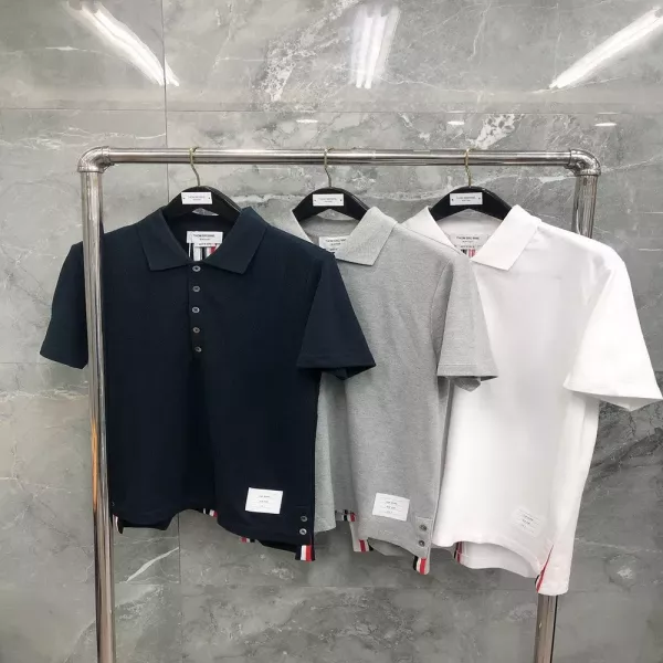 톰브라운 삼선 포인트 반소매 폴로 티셔츠