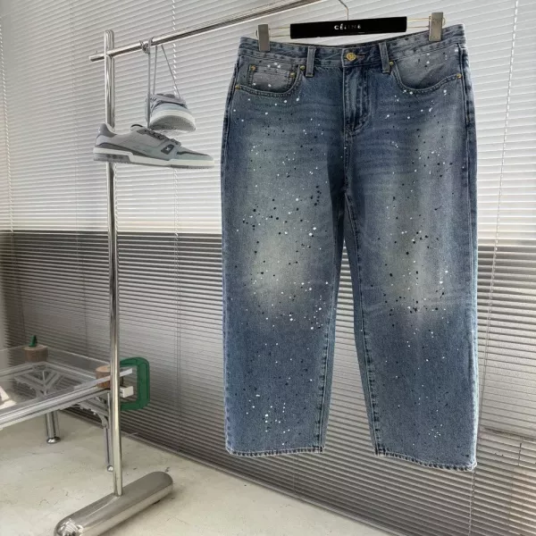 루이비통 페인팅 포인트 와이드 데님 팬츠