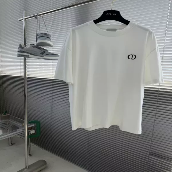 디올 아이콘 자수 코튼 티셔츠
