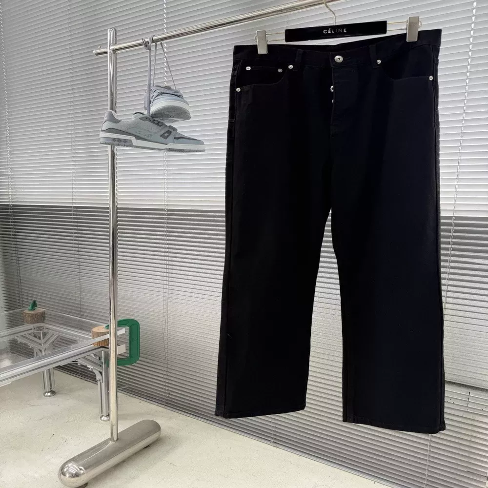 디올 블랙 마이크로 부츠컷 데님 팬츠