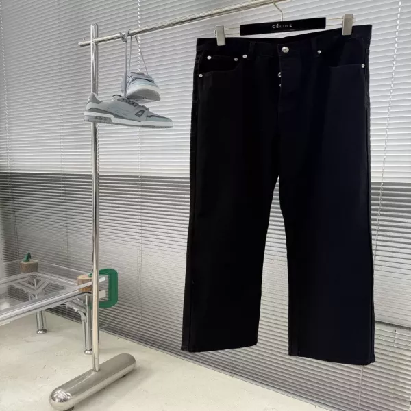디올 블랙 마이크로 부츠컷 데님 팬츠
