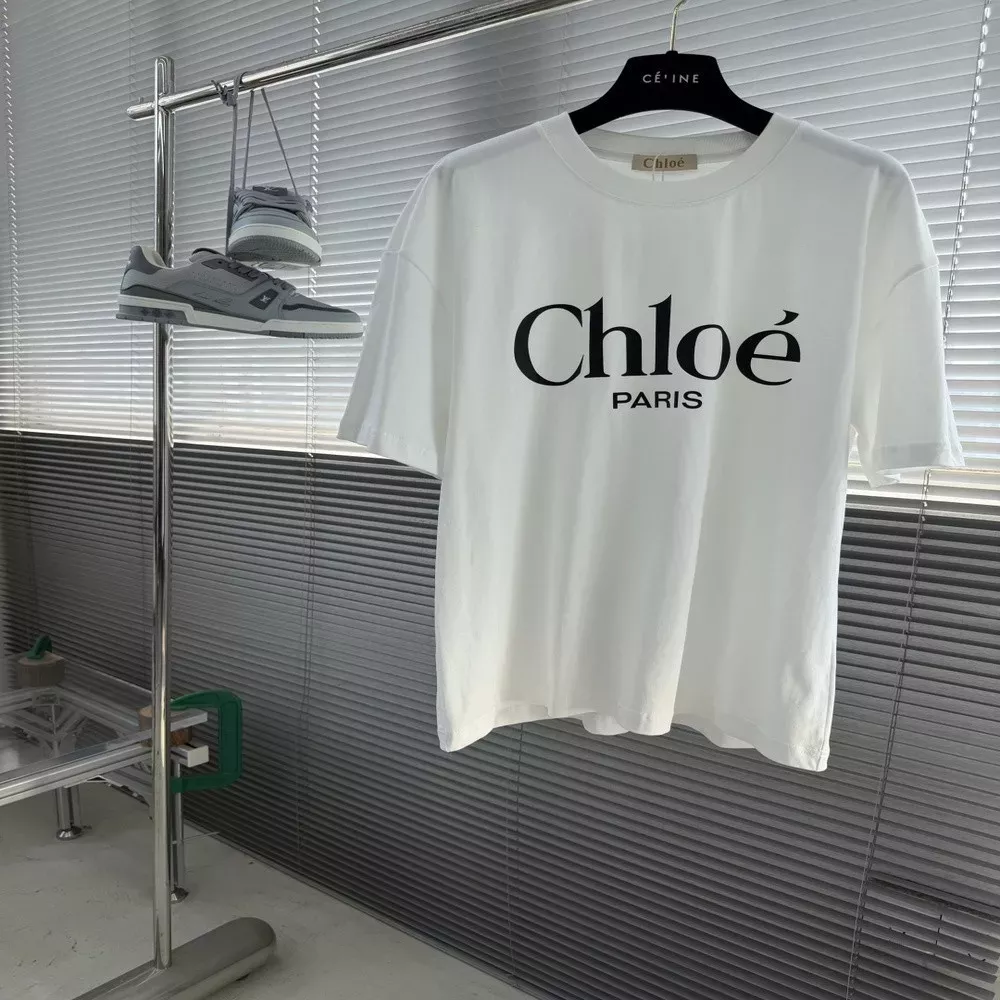 끌로에 레터링 프린트 코튼 티셔츠