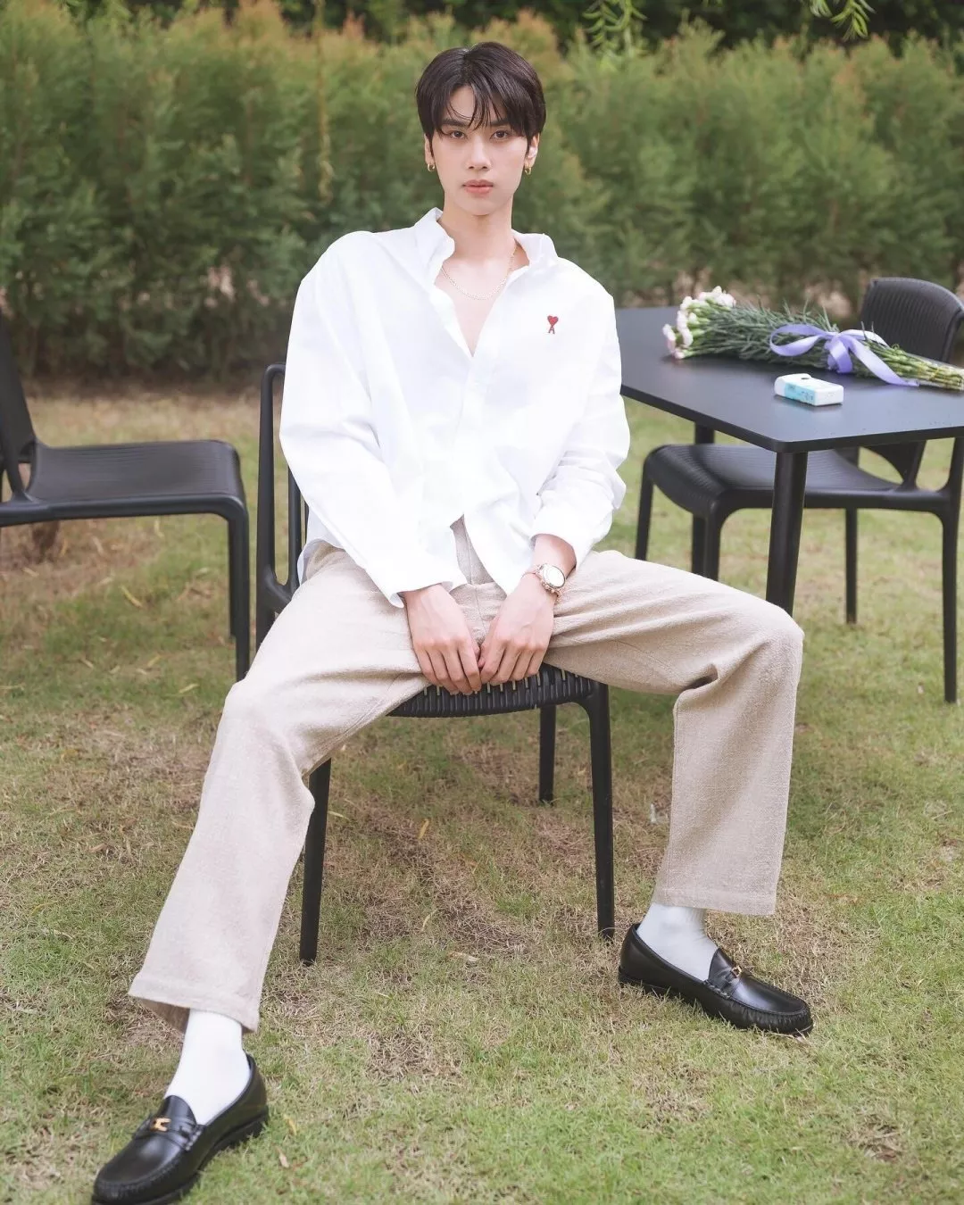 아미 하트 자수 옥스포드 셔츠 상세 이미지 25