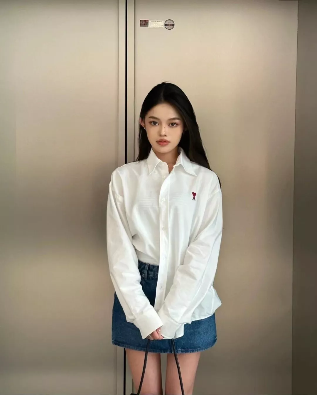 아미 하트 자수 옥스포드 셔츠 상세 이미지 15