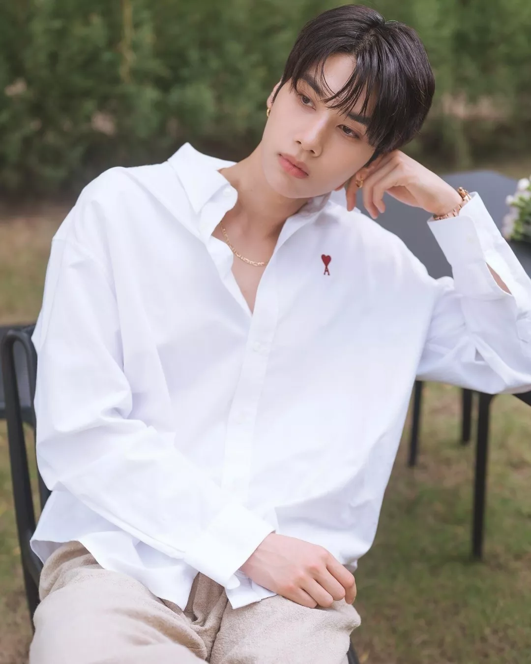 아미 하트 자수 옥스포드 셔츠 상세 이미지 24