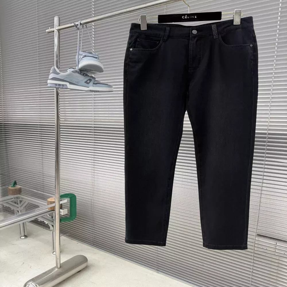 펜디 초박형 스트레치 블랙 데님 팬츠