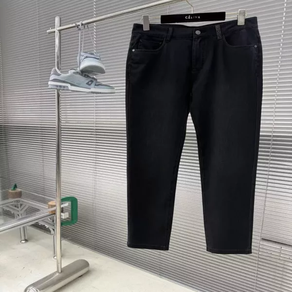 펜디 초박형 스트레치 블랙 데님 팬츠
