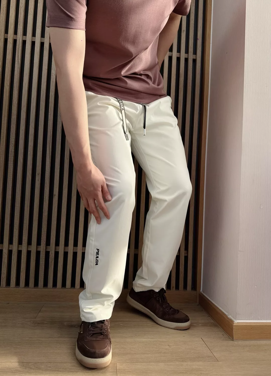 프라다 자카드 드로스트링 기능성 팬츠 상세 이미지 26