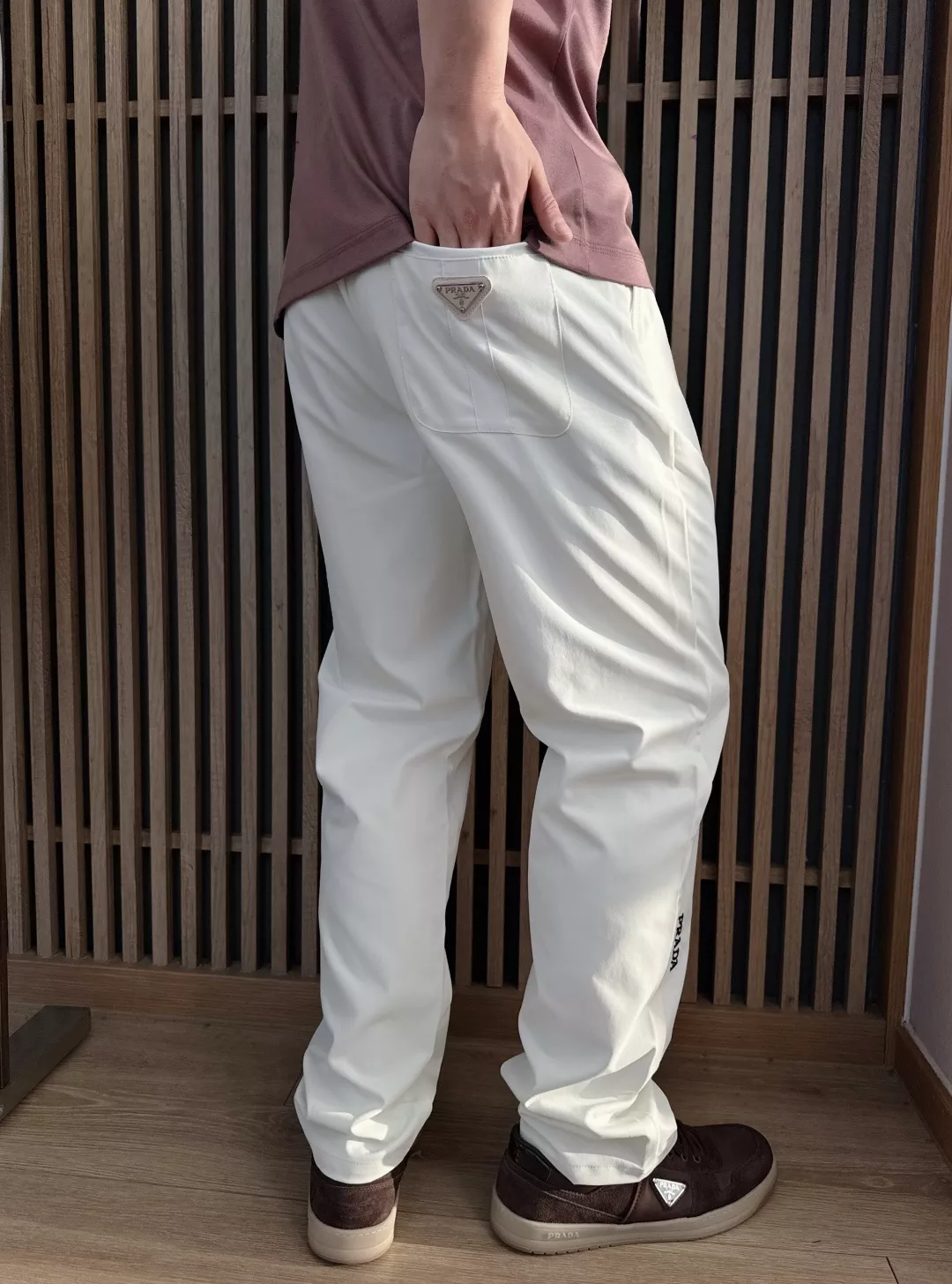 프라다 자카드 드로스트링 기능성 팬츠 상세 이미지 25