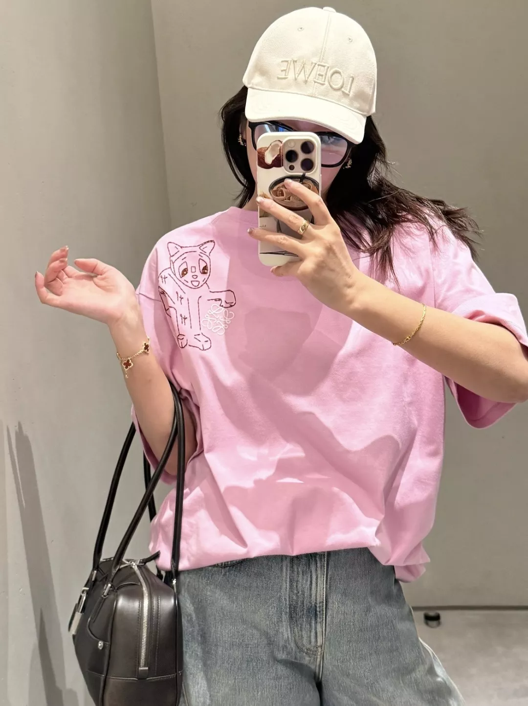 로에베 고양이 자수 반소매 티셔츠 상세 이미지 25