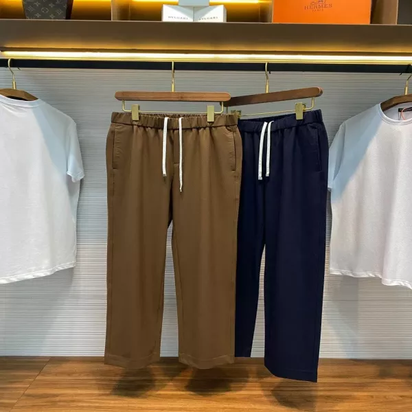 로로피아나 배색 스트링 일자핏 캐주얼 팬츠