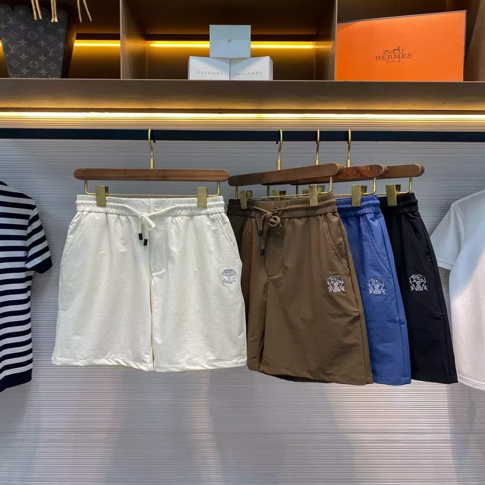 브루넬로쿠치넬리 배지 자수 드로스트링 쇼츠