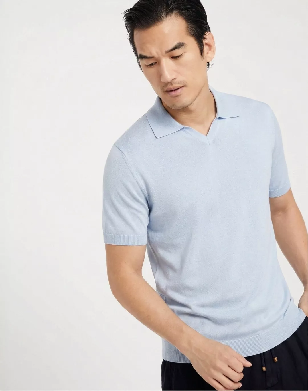 브루넬로쿠치넬리 실크 혼방 니트 폴로 반소매 상세 이미지 21