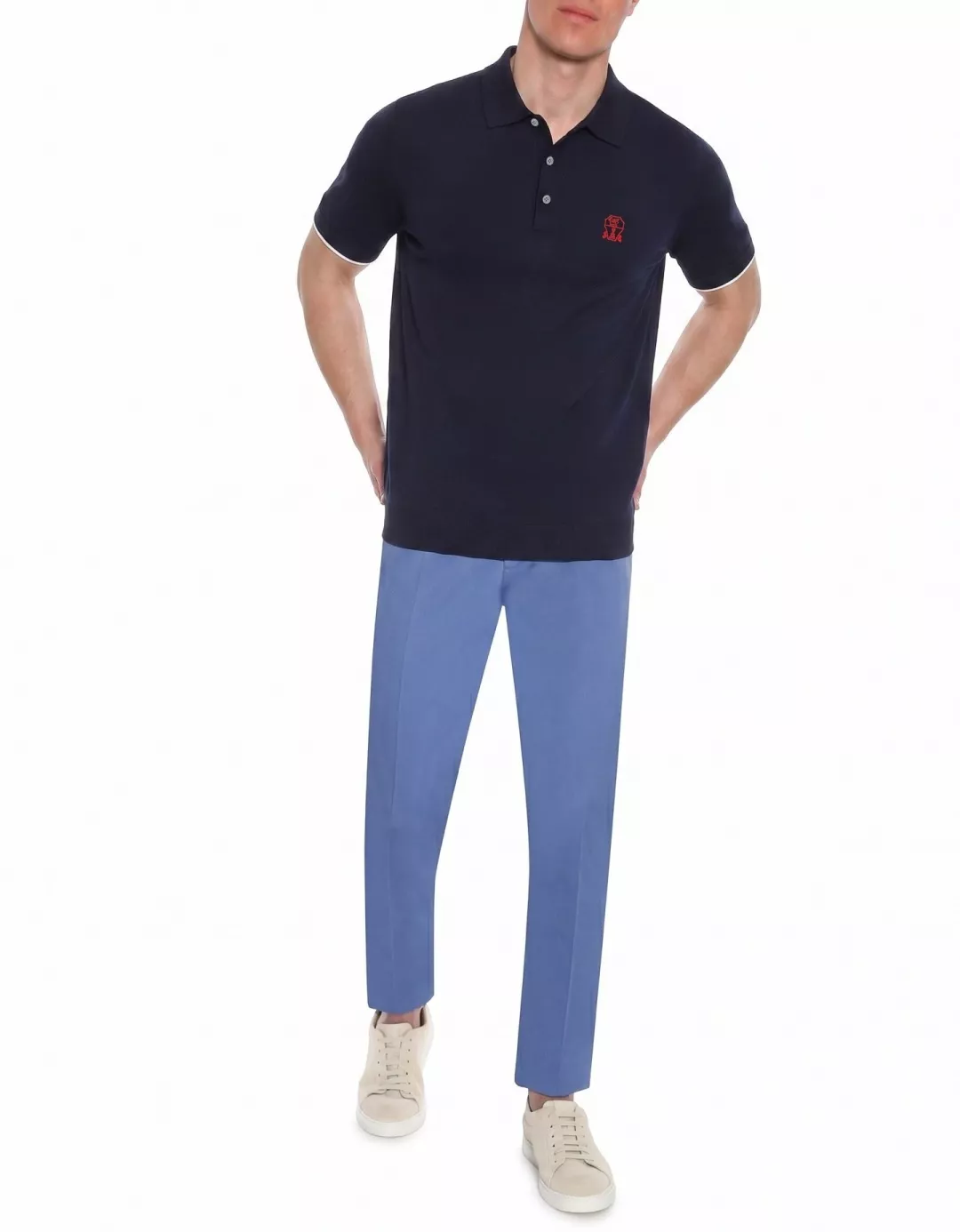 브루넬로쿠치넬리 클래식 배지 자수 니트 폴로 상세 이미지 28