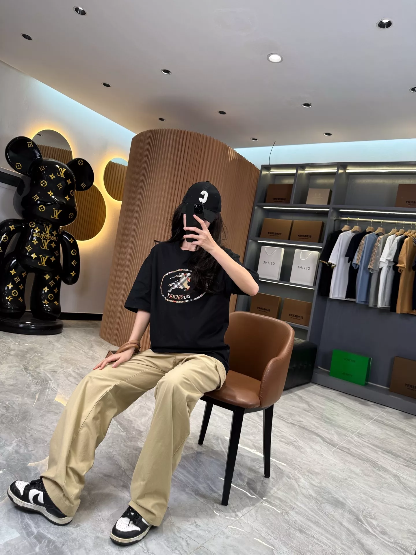버버리 체크 기사 문장 자수 코튼 반소매 상세 이미지 69