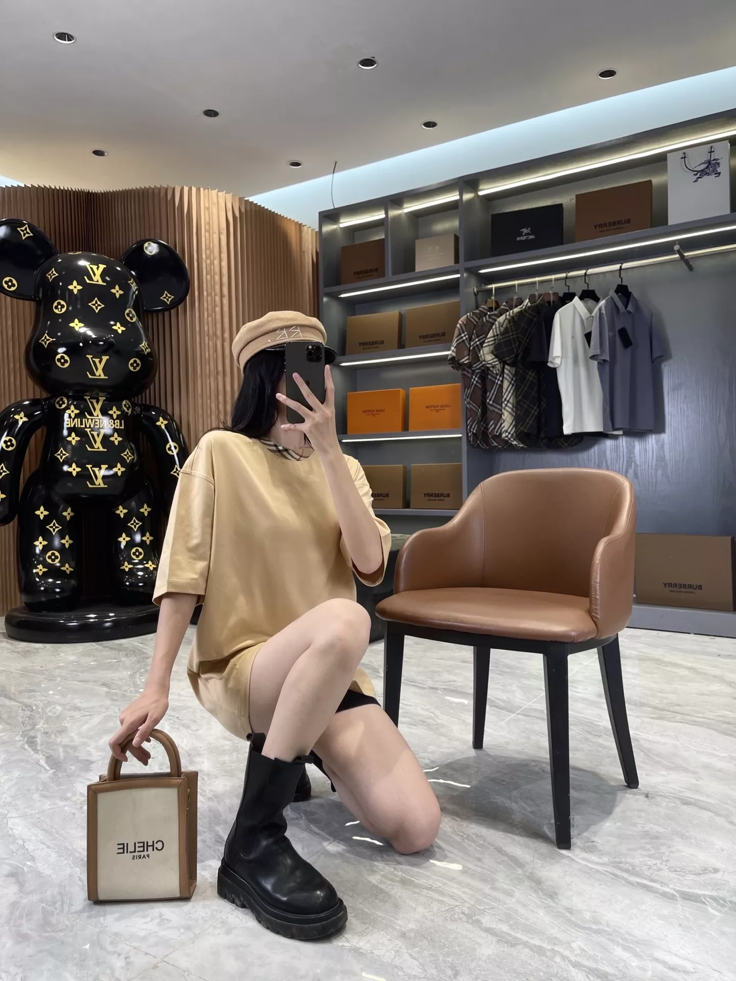 버버리 체크 장식 코튼 라운드 반소매 상세 이미지 85