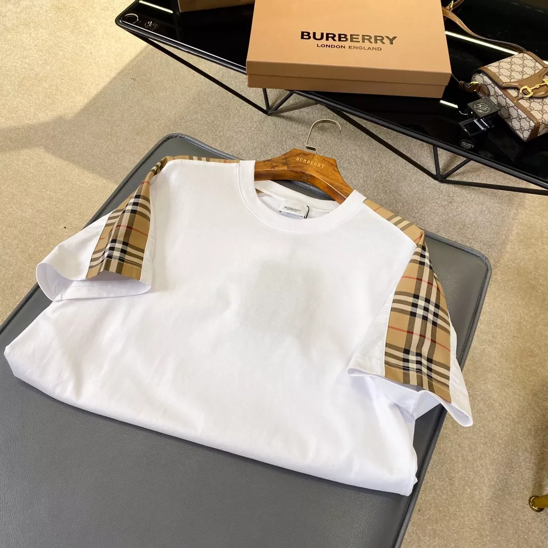 버버리 측면 체크 패치 루즈핏 코튼 티셔츠 상세 이미지 1