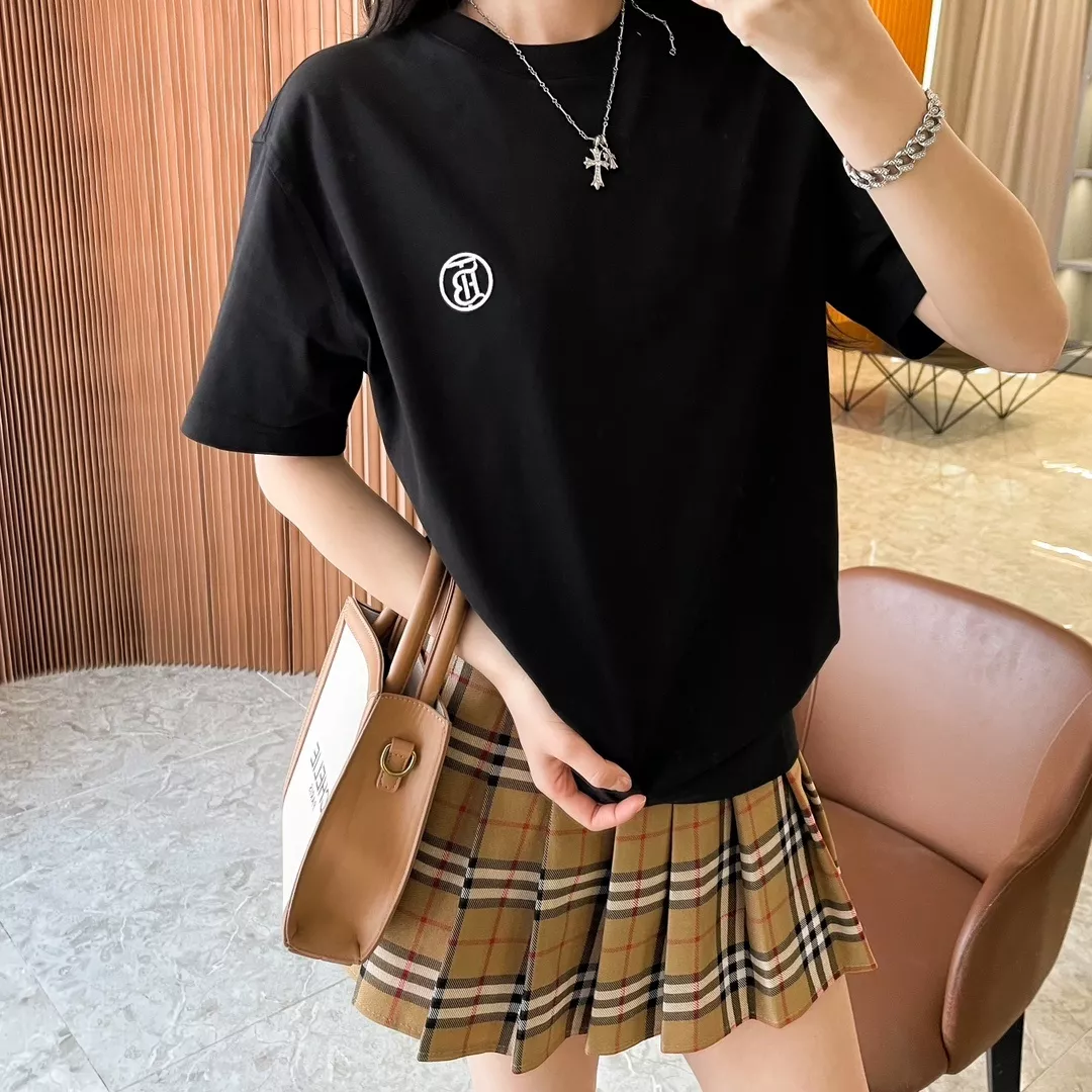 버버리 원형 로고 자수 코튼 티셔츠 상세 이미지 86