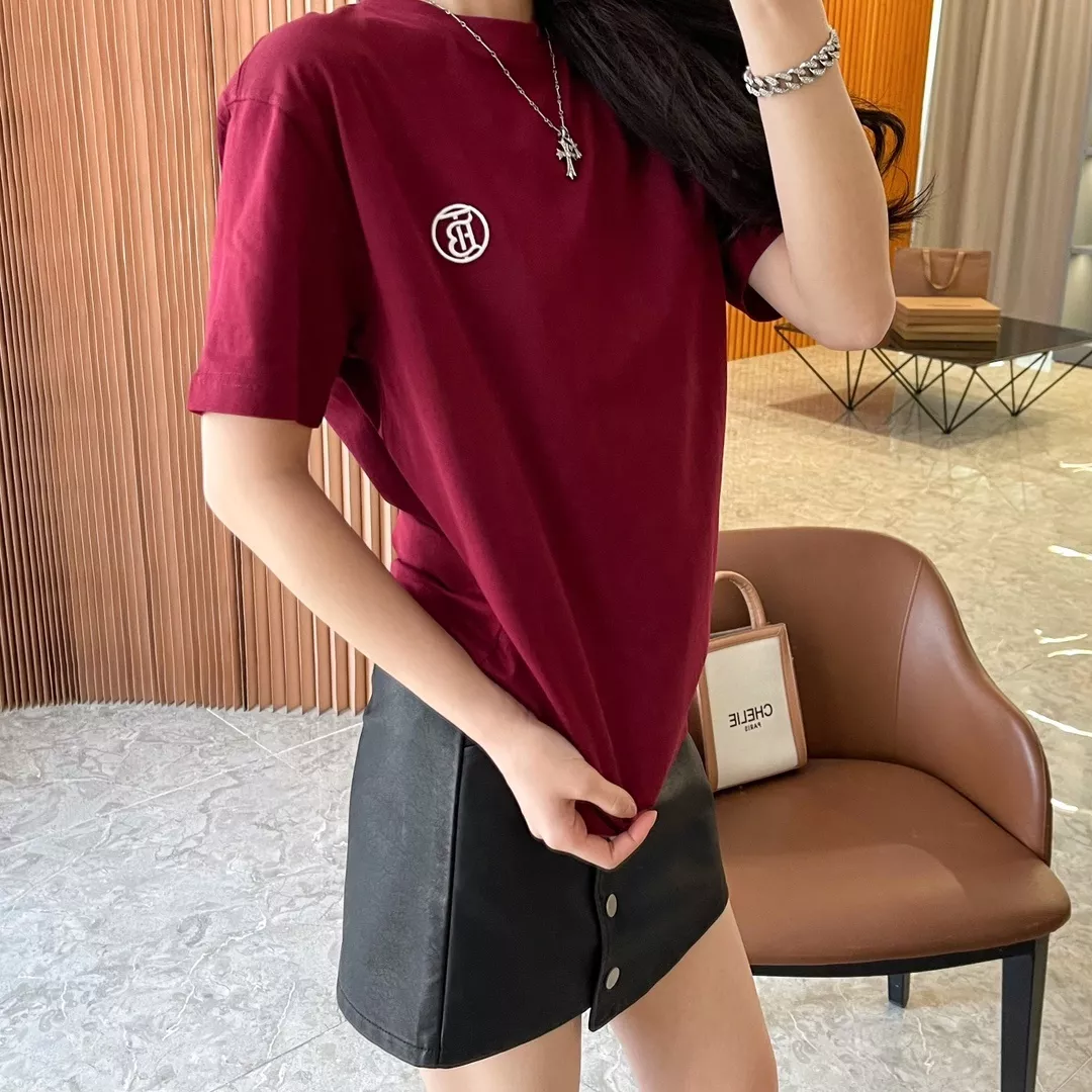 버버리 원형 로고 자수 코튼 티셔츠 상세 이미지 97