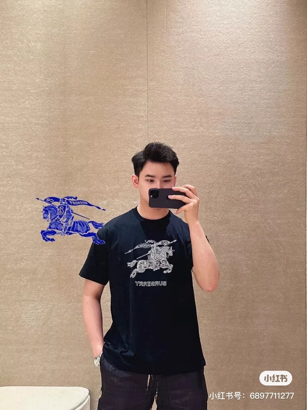 버버리 마술 기사 로고 자수 코튼 반팔 상세 이미지 32