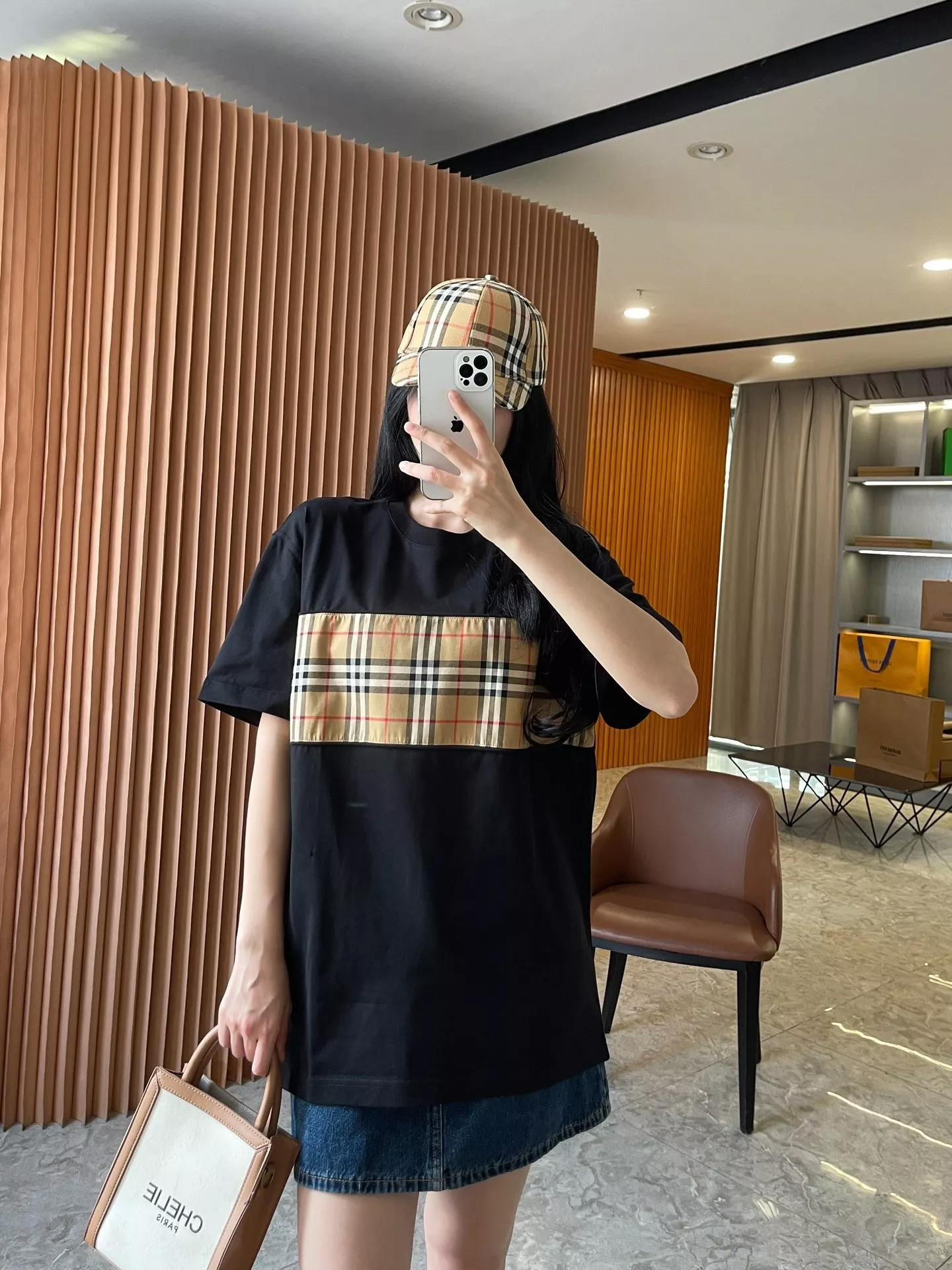 버버리 빈티지 체크 패널 코튼 티셔츠 상세 이미지 71