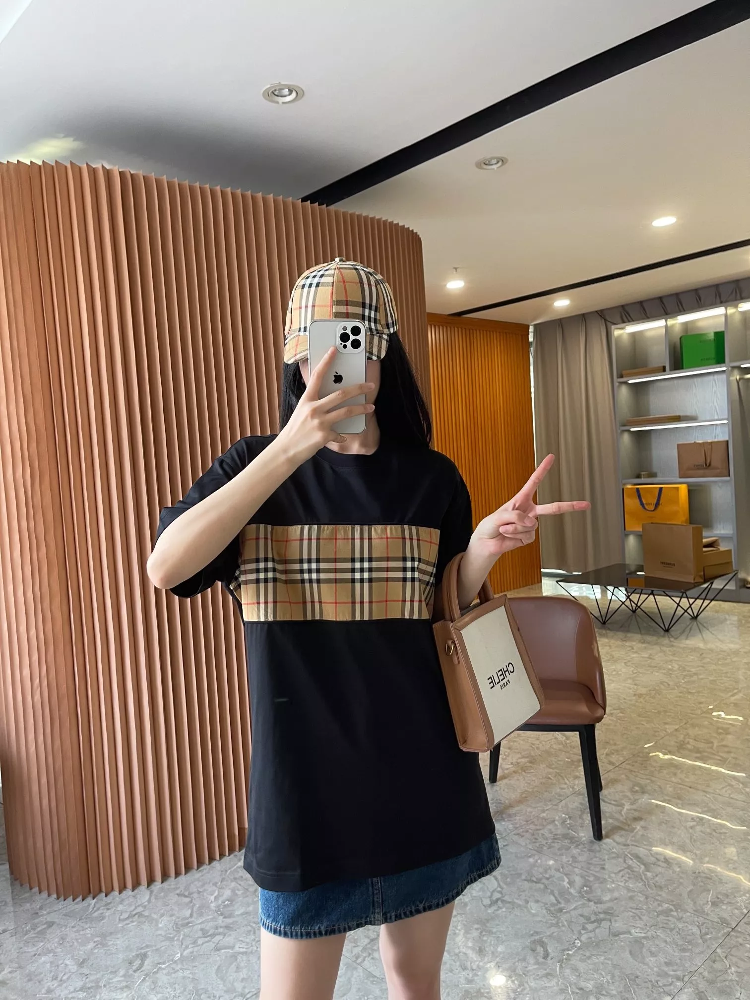 버버리 빈티지 체크 패널 코튼 티셔츠 상세 이미지 72