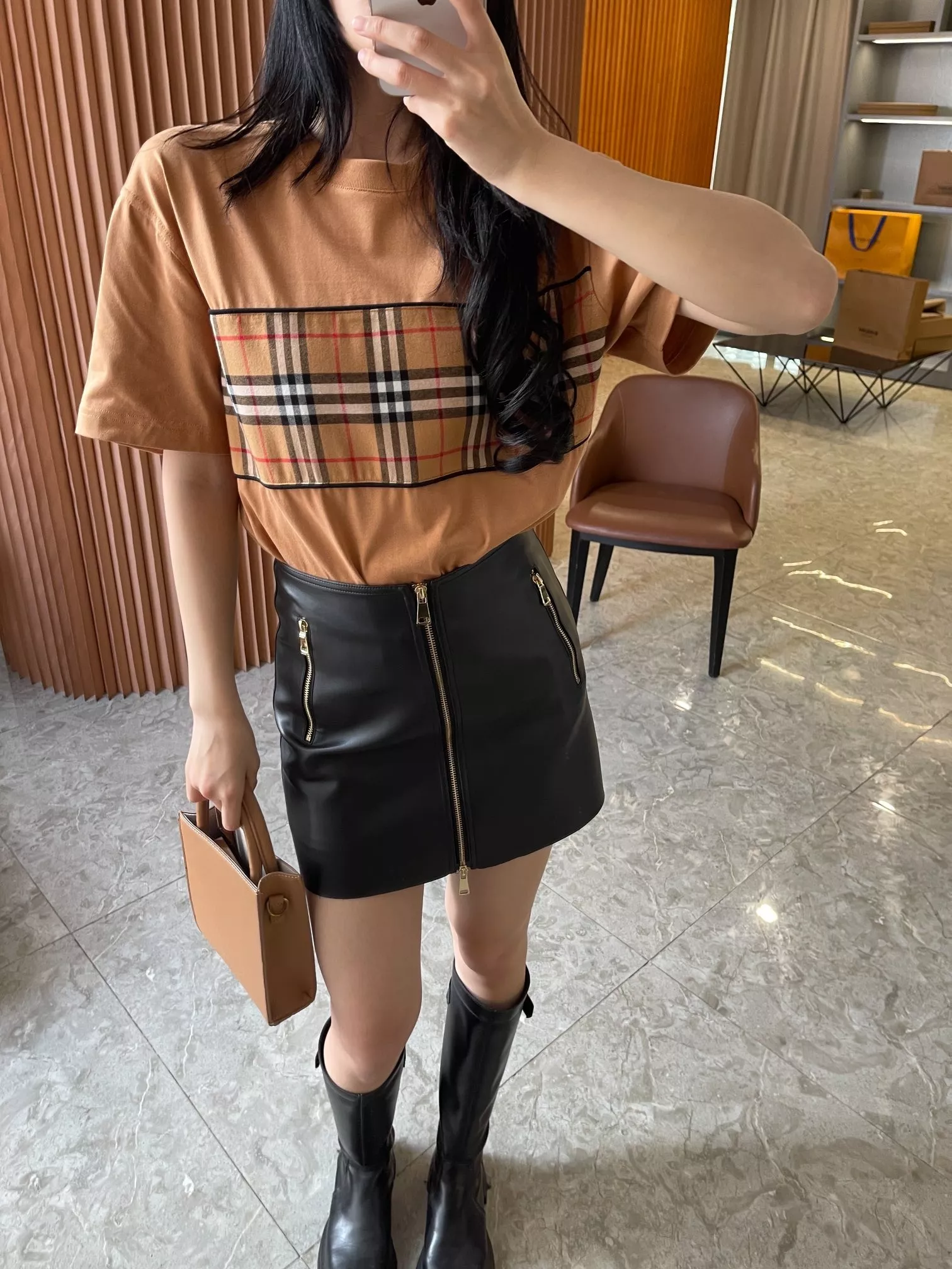 버버리 빈티지 체크 패널 코튼 티셔츠 상세 이미지 84