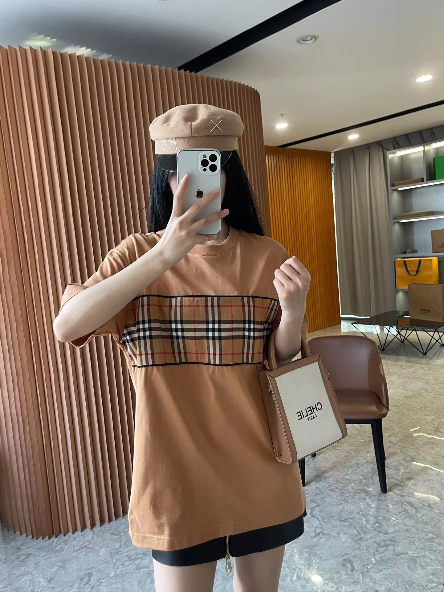 버버리 빈티지 체크 패널 코튼 티셔츠 상세 이미지 80