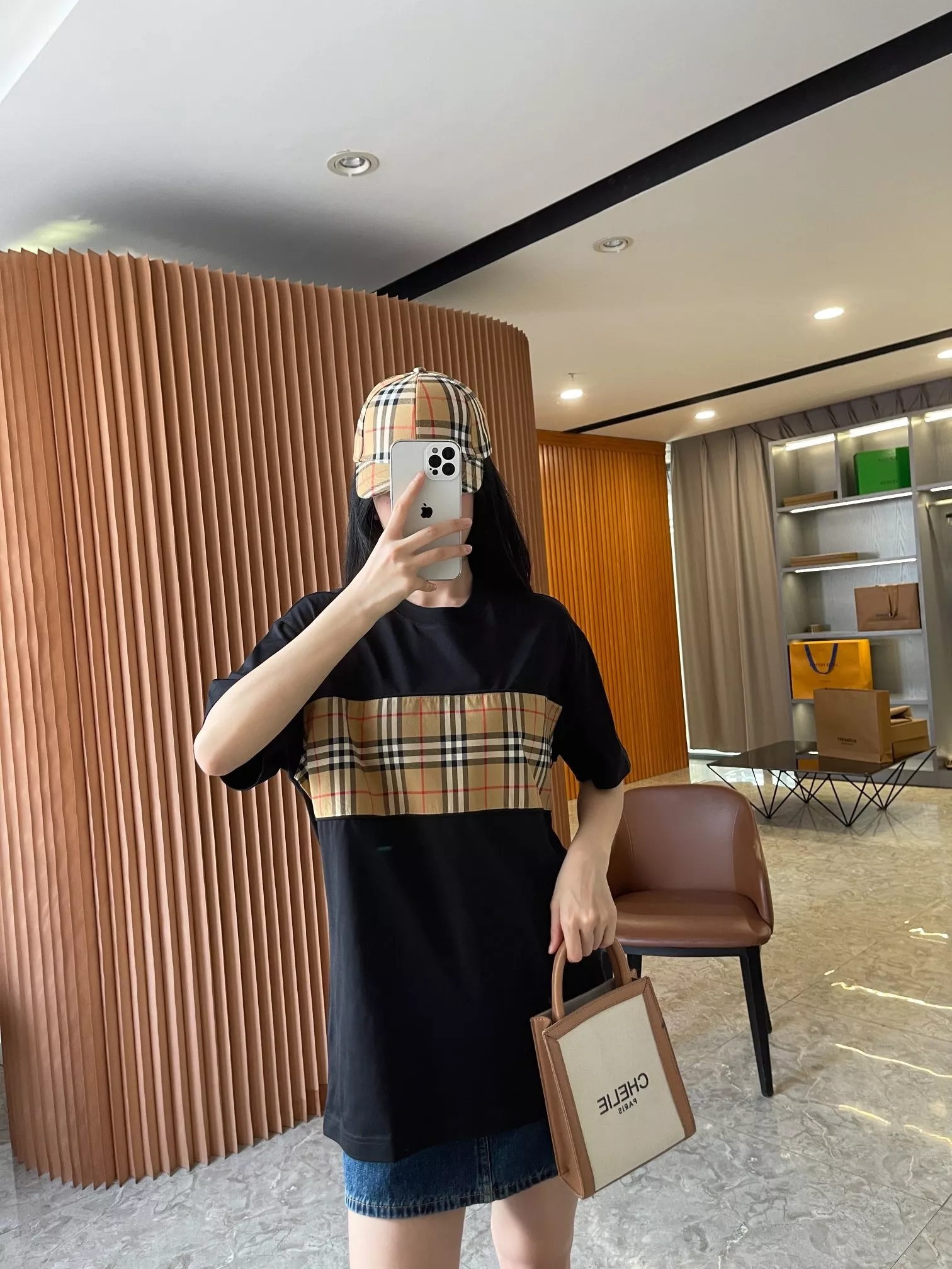 버버리 빈티지 체크 패널 코튼 티셔츠 상세 이미지 70