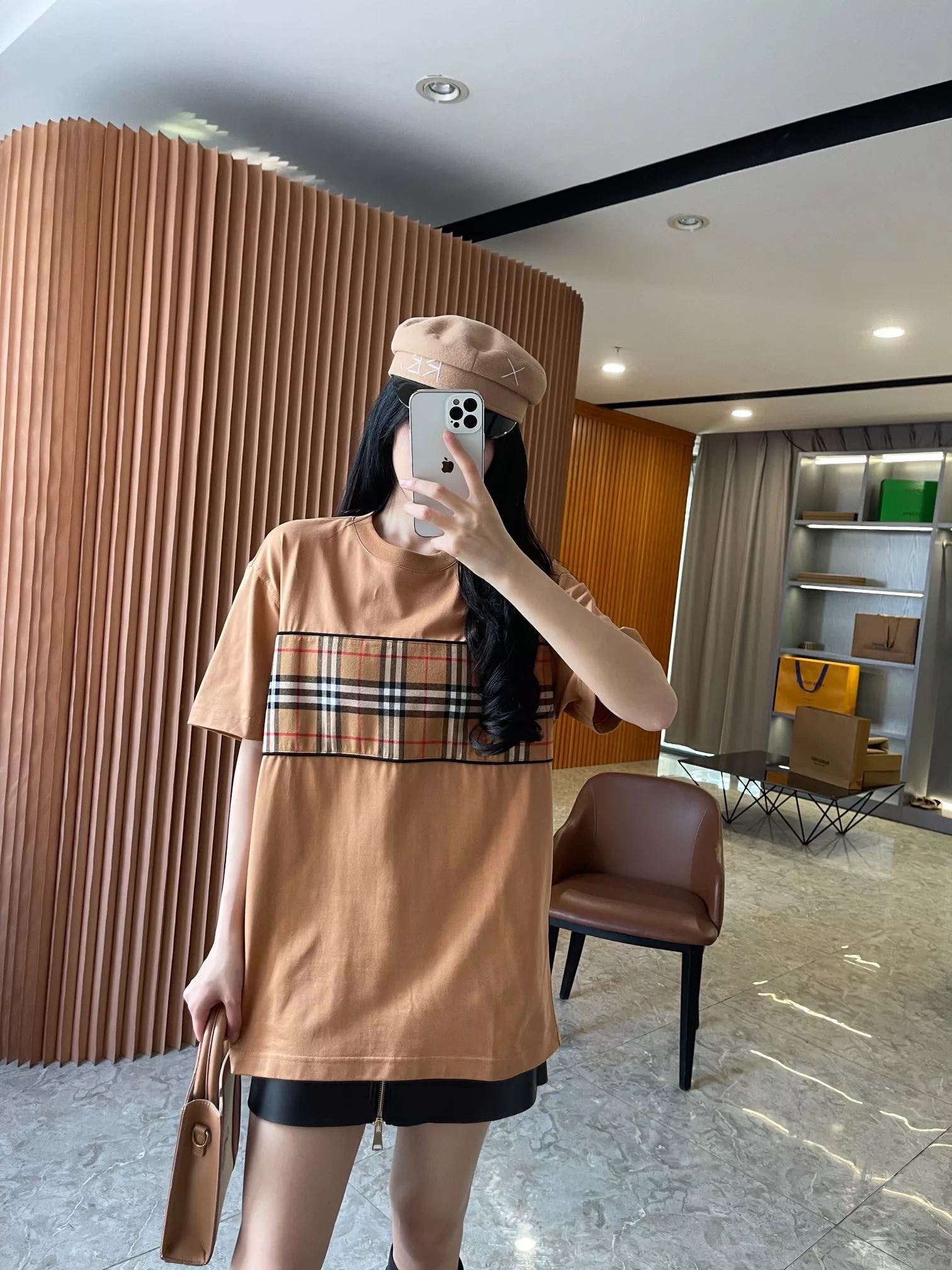 버버리 빈티지 체크 패널 코튼 티셔츠 상세 이미지 79