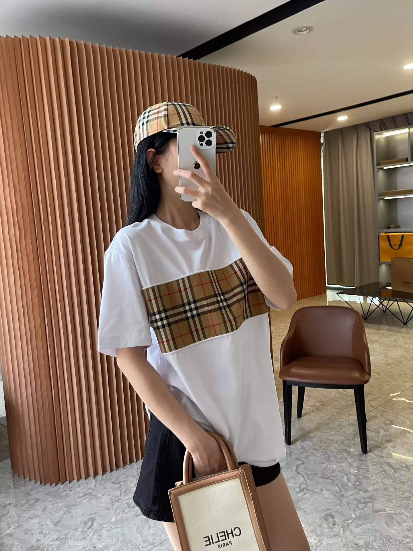 버버리 빈티지 체크 패널 코튼 티셔츠 상세 이미지 64